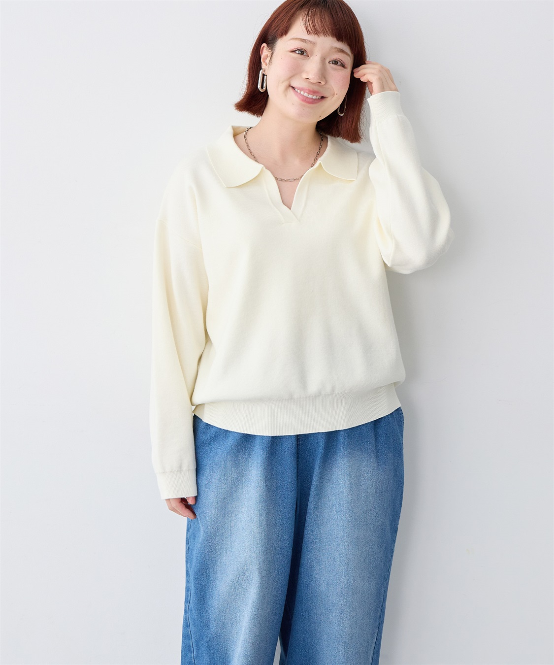 anyfee 【anyfee/大きいサイズ】ポロスキッパーニットプルオーバー《セットアップ対応》_sub_16