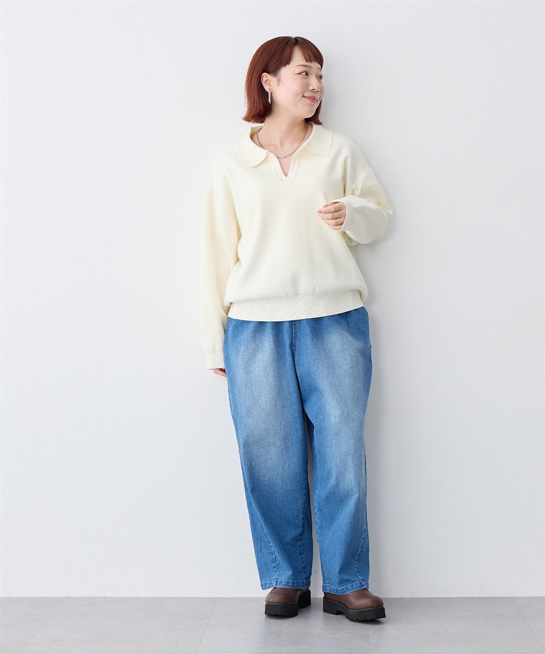 anyfee 【anyfee/大きいサイズ】ポロスキッパーニットプルオーバー《セットアップ対応》_sub_21