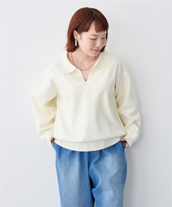 Life Style by cross marche 【anyfee/大きいサイズ】ポロスキッパーニットプルオーバー《セットアップ対応》◆新色追加◆_subthumb_22