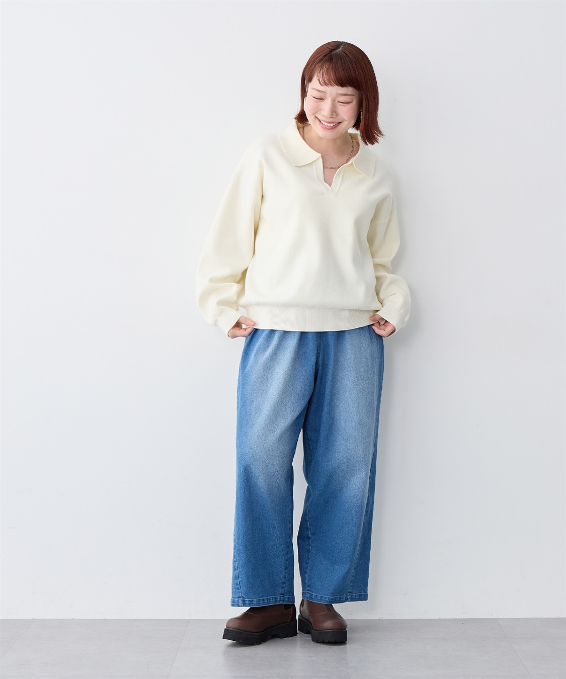 Life Style by cross marche 【anyfee/大きいサイズ】ポロスキッパーニットプルオーバー《セットアップ対応》◆新色追加◆_sub_23