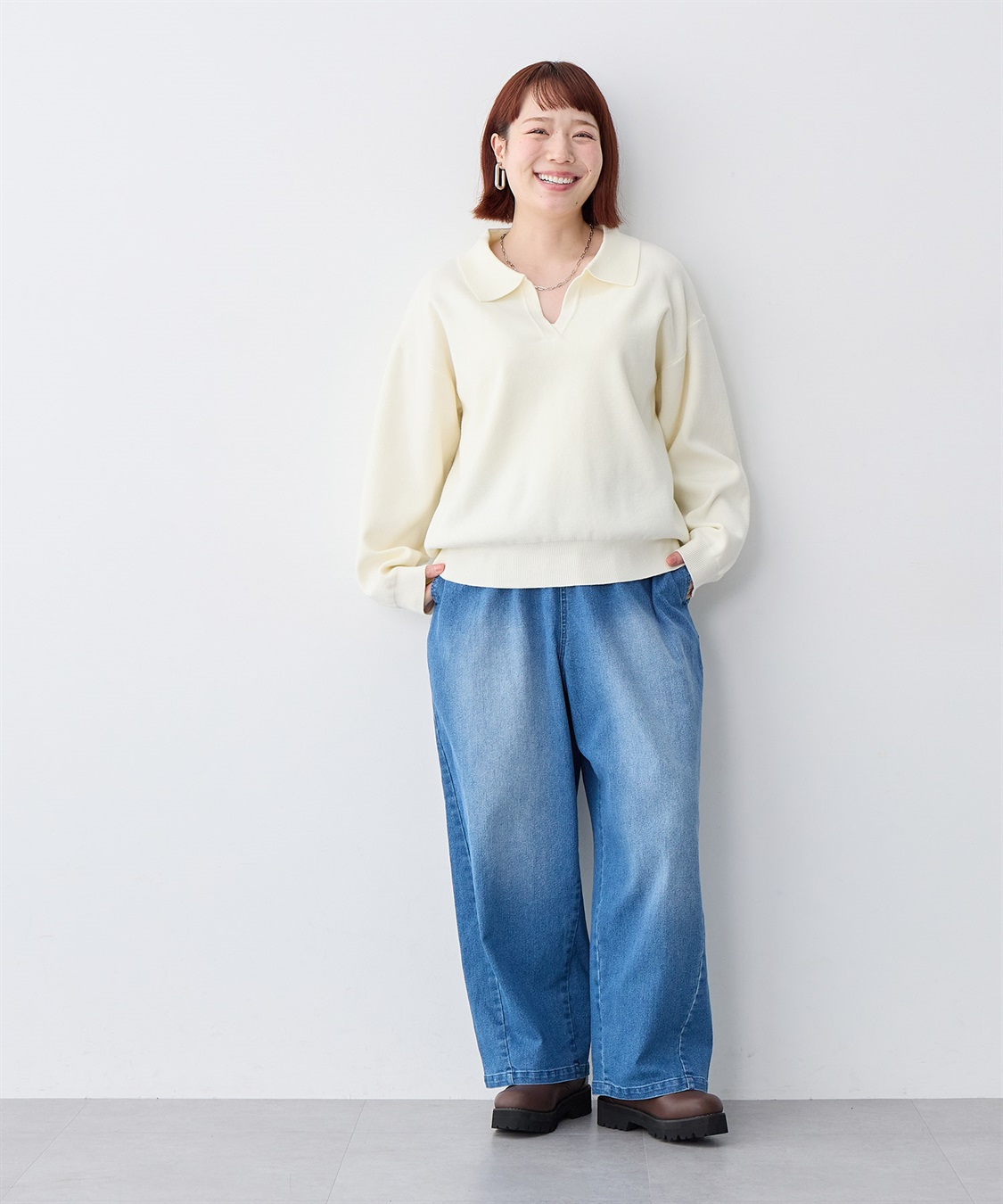 Life Style by cross marche 【anyfee/大きいサイズ】ポロスキッパーニットプルオーバー《セットアップ対応》◆新色追加◆_sub_24