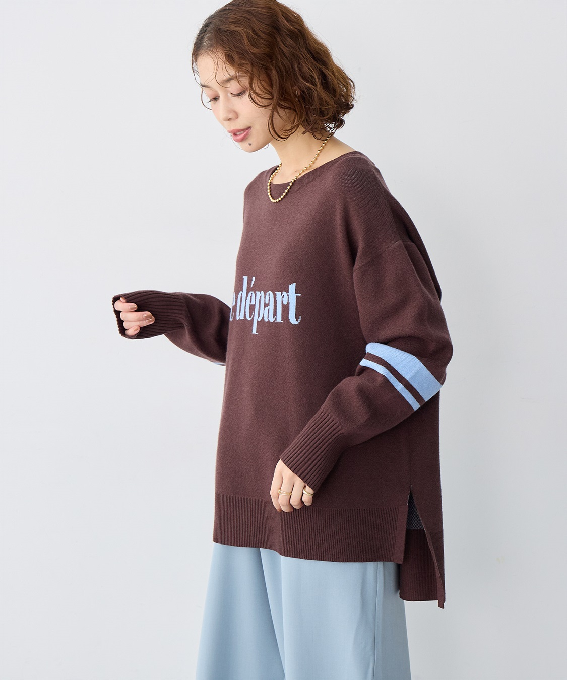 anyfee 【anyfee/大きいサイズ】ジャガードロゴニットプルオーバー_sub_3