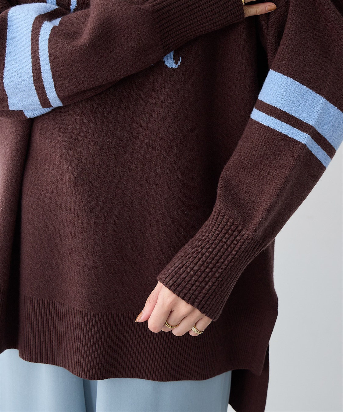 anyfee 【anyfee/大きいサイズ】ジャガードロゴニットプルオーバー_sub_5