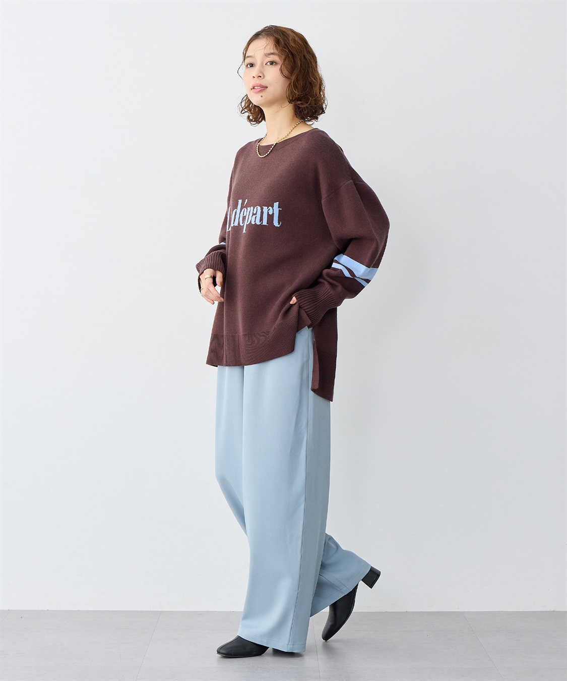 anyfee 【anyfee/大きいサイズ】ジャガードロゴニットプルオーバー_sub_8