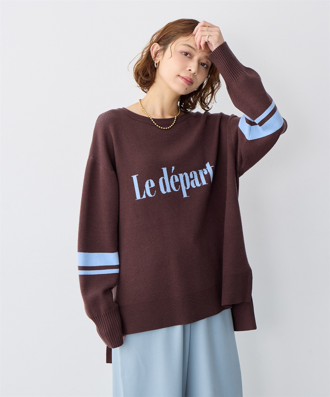 anyfee 【anyfee/大きいサイズ】ジャガードロゴニットプルオーバー_sub_9