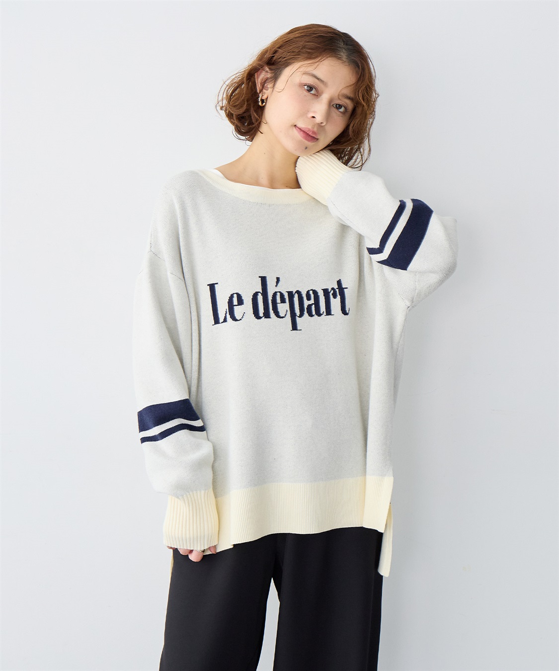 anyfee 【anyfee/大きいサイズ】ジャガードロゴニットプルオーバー_sub_10