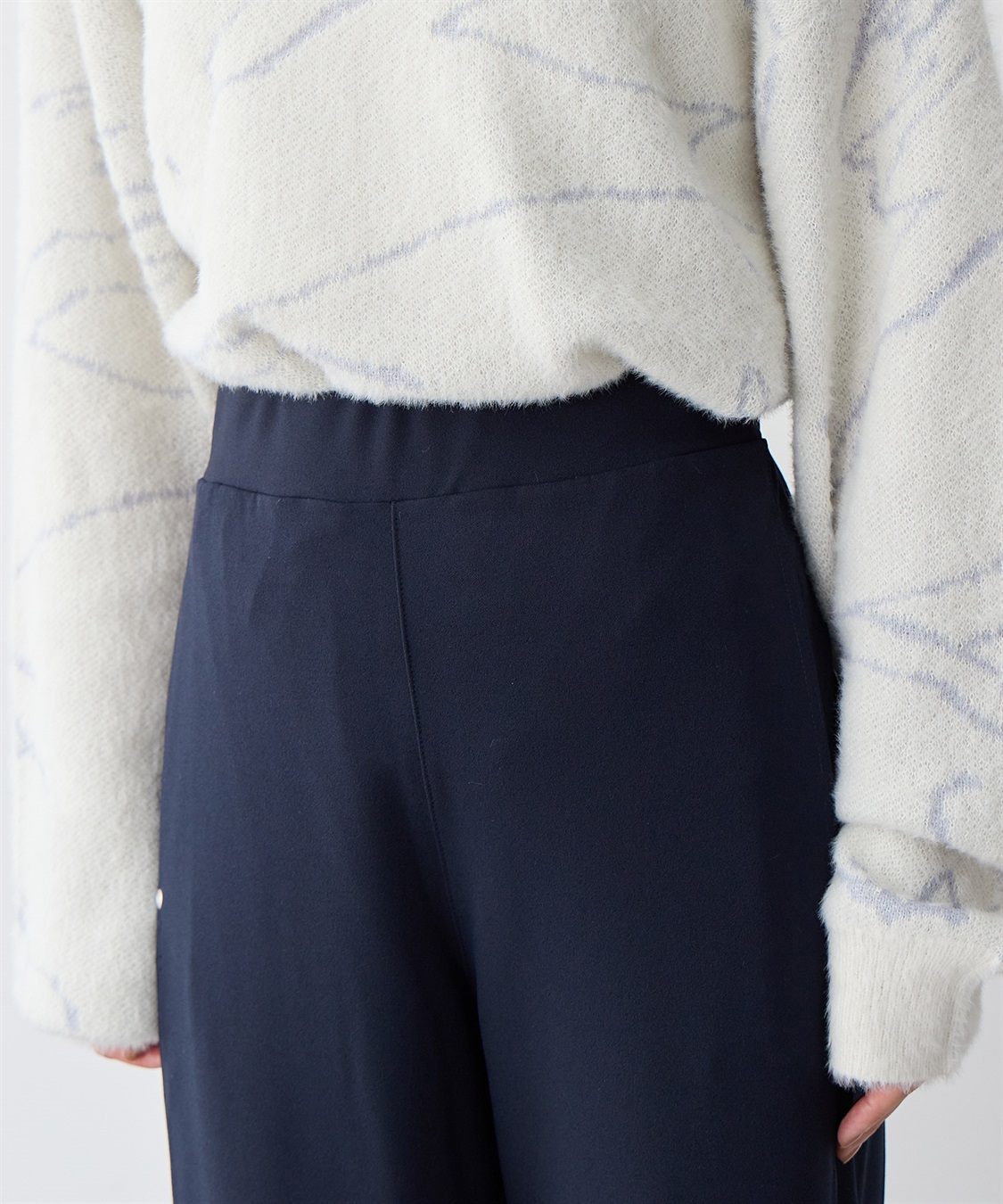 anyfee 【anyfee/大きいサイズ】ニットジョーゼットコクーンシルエットカーブパンツ《ストレッチ有》_sub_16