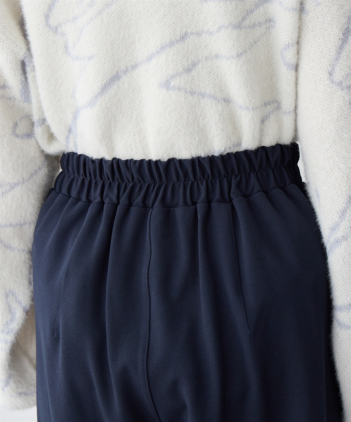 anyfee 【anyfee/大きいサイズ】ニットジョーゼットコクーンシルエットカーブパンツ《ストレッチ有》_sub_17