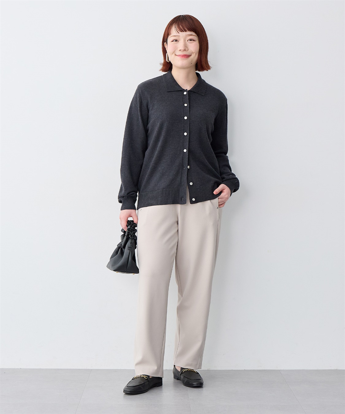 anyfee 【anyfee/大きいサイズ】ニットジョーゼットコクーンシルエットカーブパンツ《ストレッチ有》_sub_22