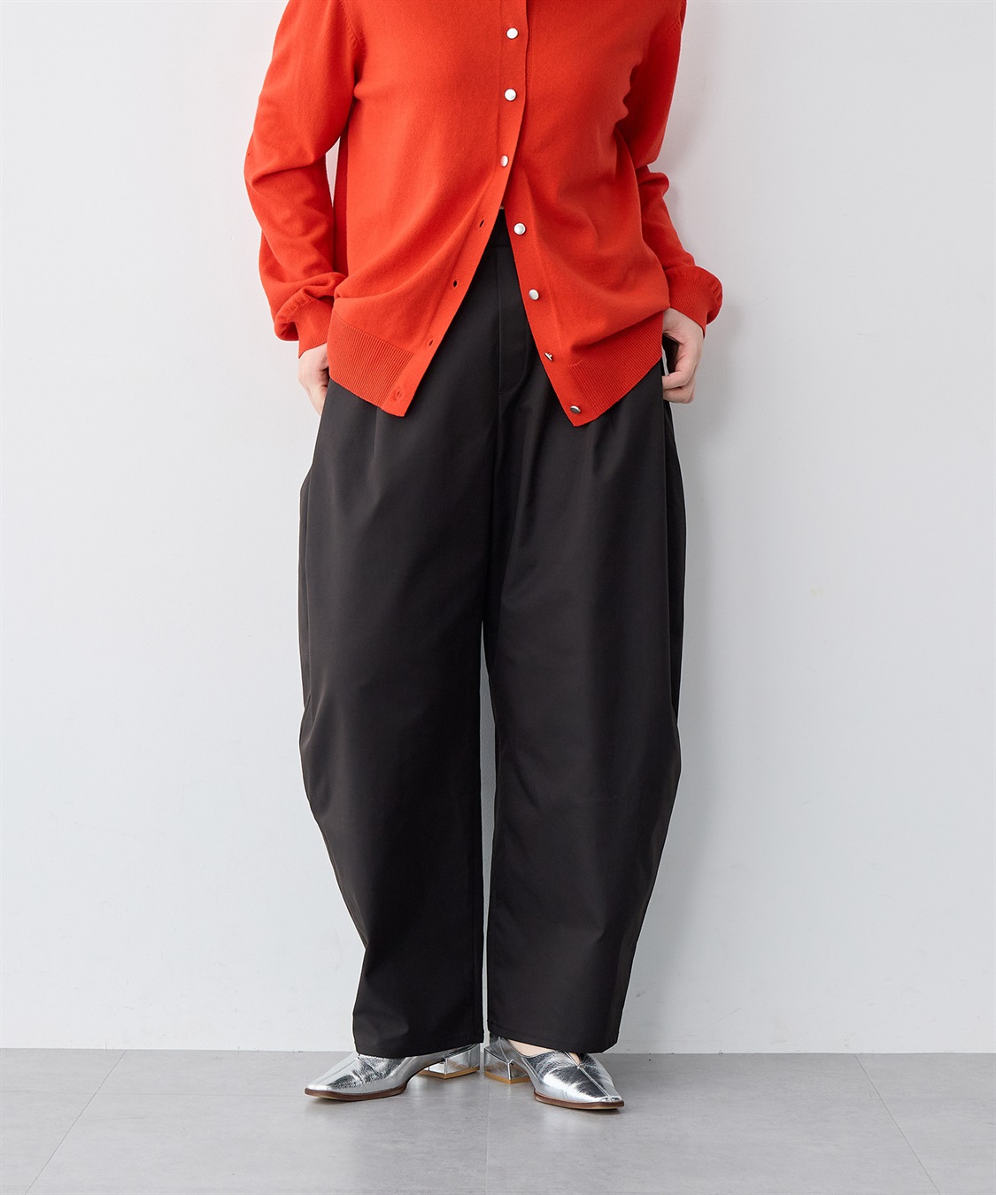 anyfee 【anyfee/大きいサイズ】ツイルバレルレックワイドパンツ_sub_1