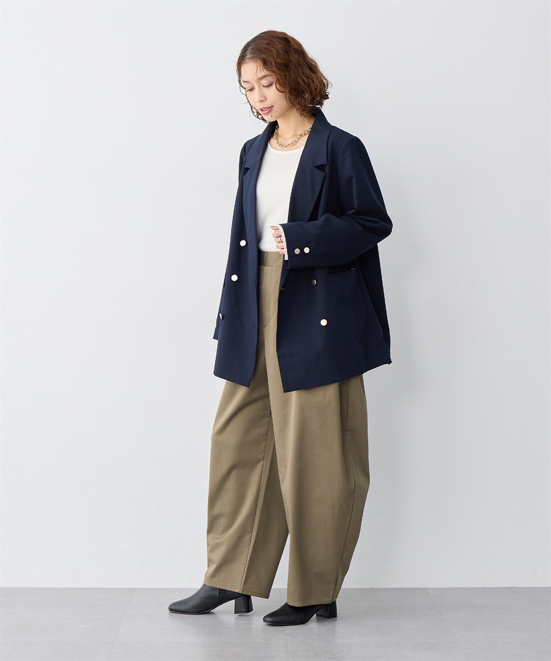 anyfee 【anyfee/大きいサイズ】ツイルバレルレックワイドパンツ_sub_4