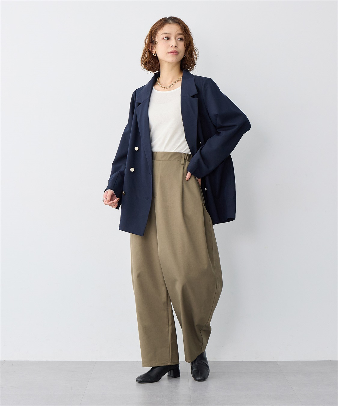 anyfee 【anyfee/大きいサイズ】ツイルバレルレックワイドパンツ_sub_6