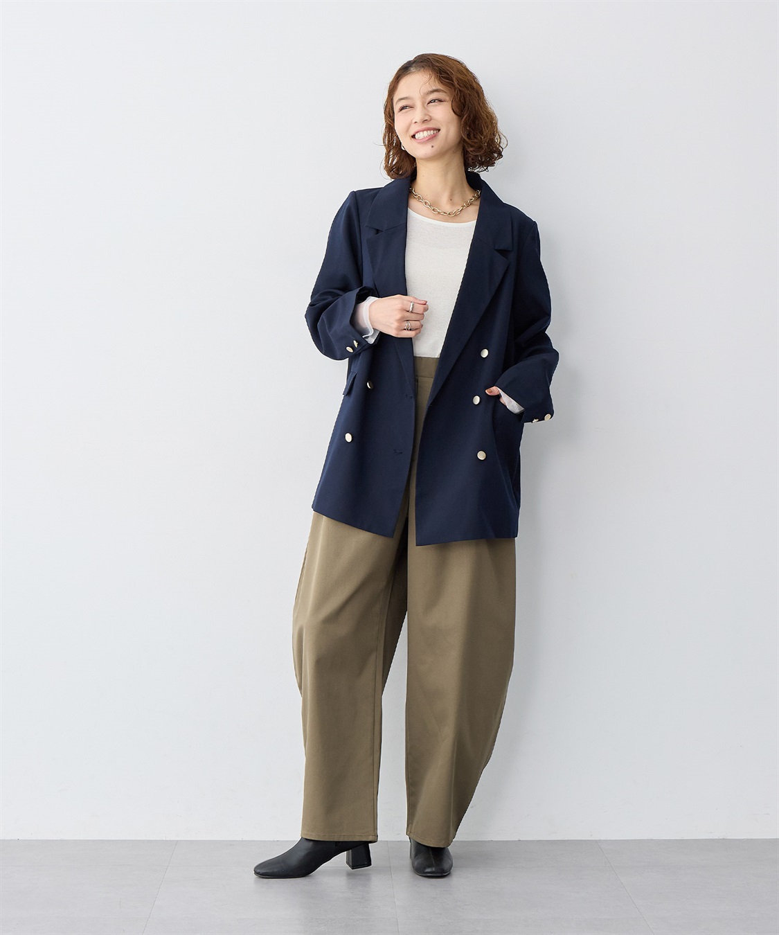 anyfee 【anyfee/大きいサイズ】ツイルバレルレックワイドパンツ_sub_7