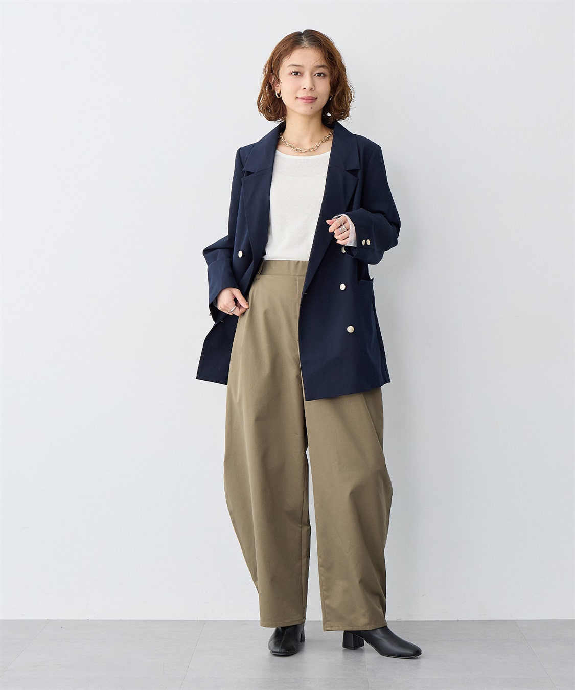 anyfee 【anyfee/大きいサイズ】ツイルバレルレックワイドパンツ_sub_8