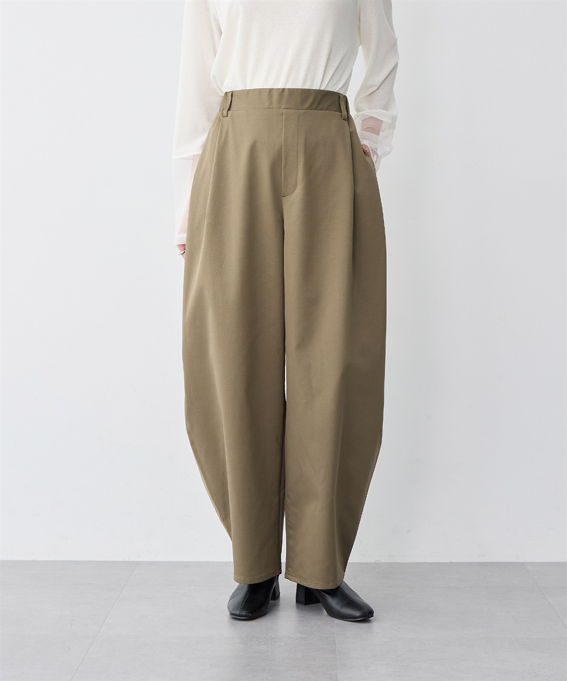 anyfee 【anyfee/大きいサイズ】ツイルバレルレックワイドパンツ_sub_9