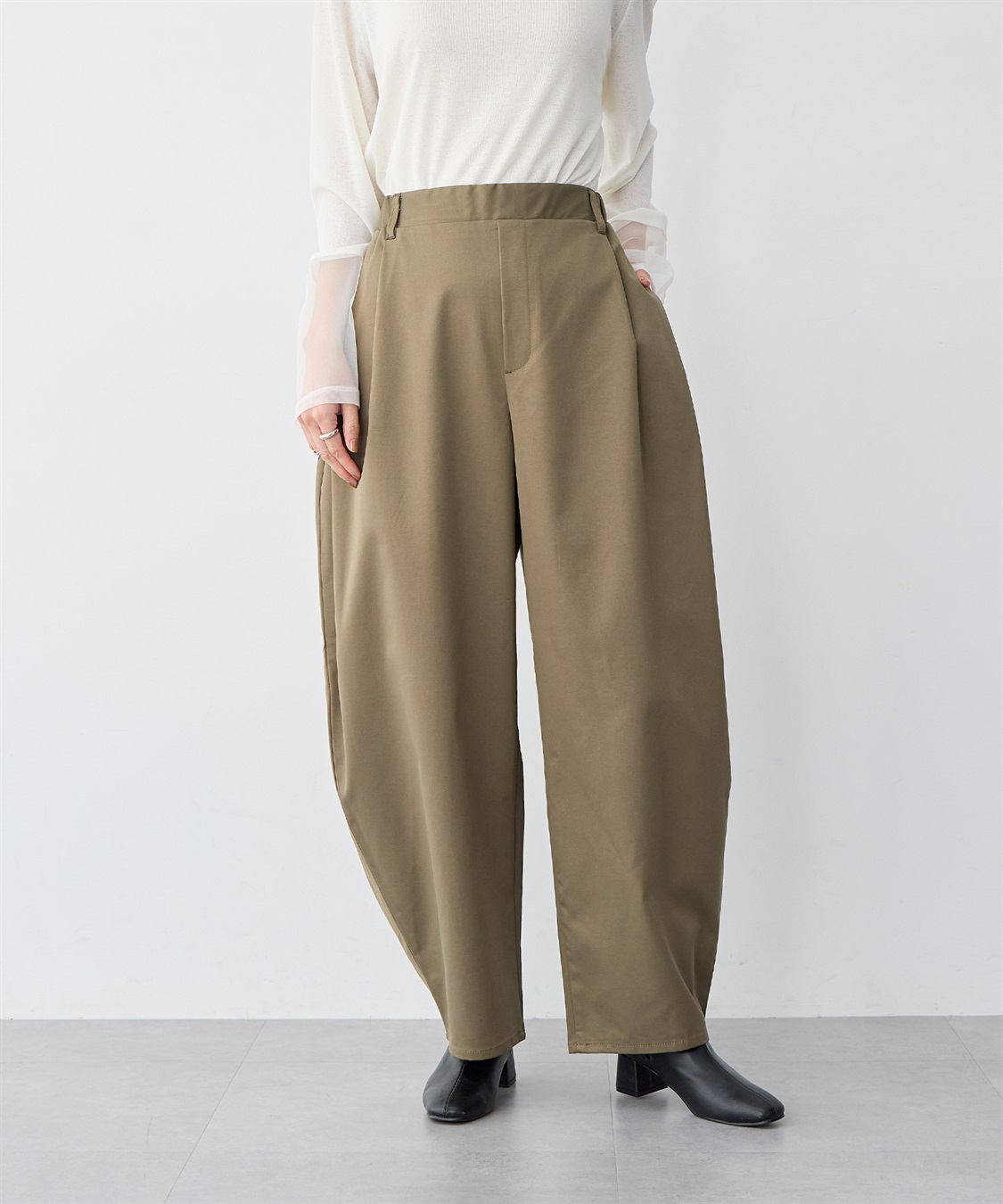 anyfee 【anyfee/大きいサイズ】ツイルバレルレックワイドパンツ_sub_13