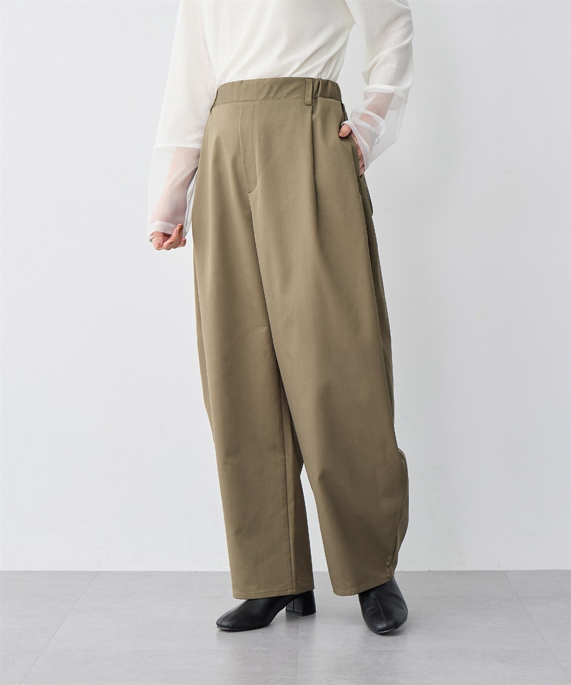 anyfee 【anyfee/大きいサイズ】ツイルバレルレックワイドパンツ_sub_14