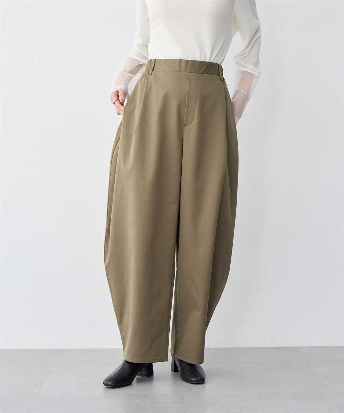 anyfee 【anyfee/大きいサイズ】ツイルバレルレックワイドパンツ_sub_15