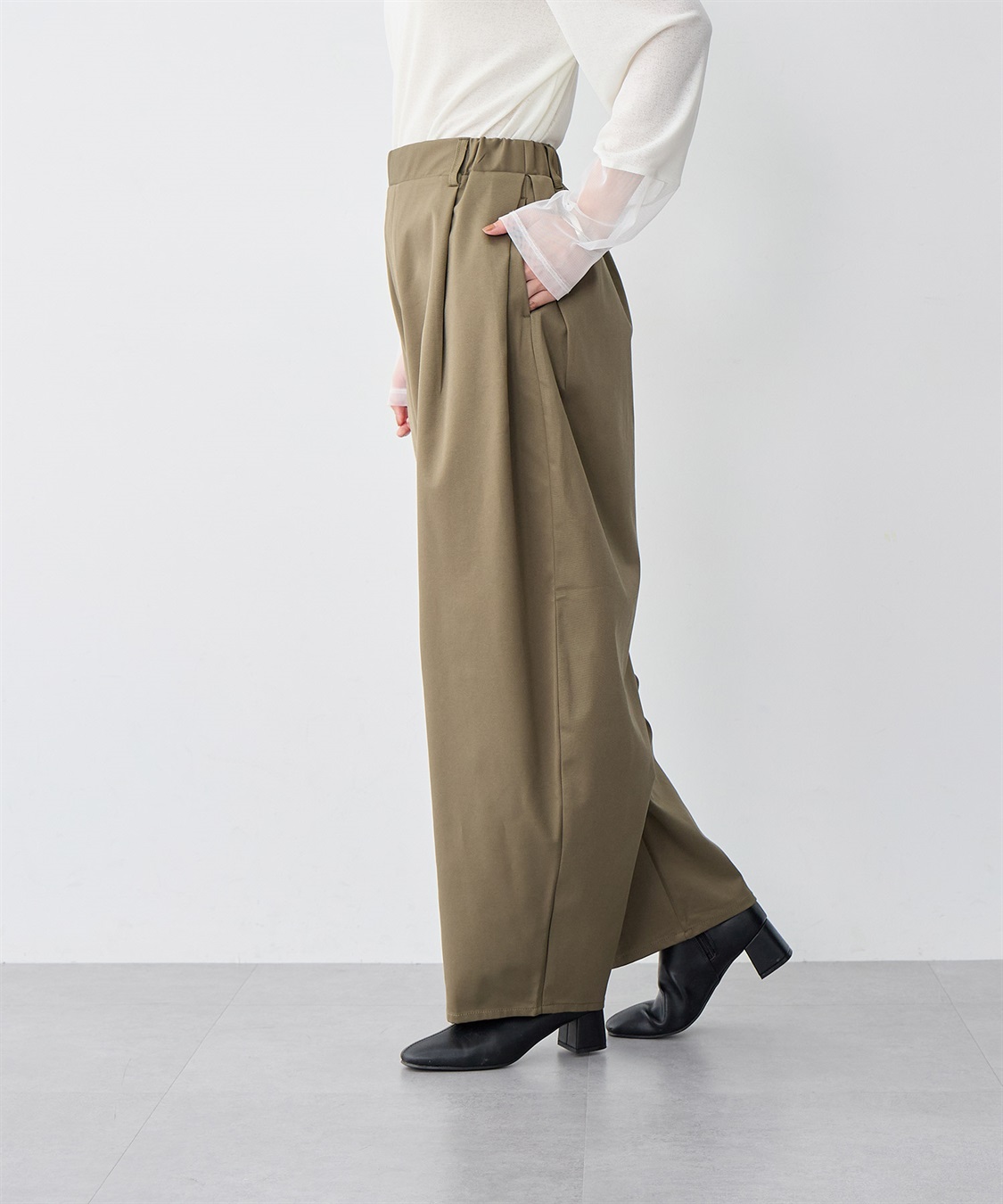 anyfee 【anyfee/大きいサイズ】ツイルバレルレックワイドパンツ_sub_16