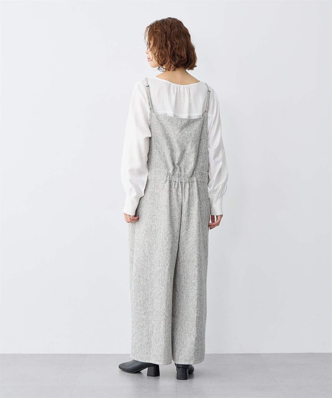 anyfee 【anyfee/大きいサイズ】ツイードキャミビスチェ風サロペット/オールインワン_sub_9