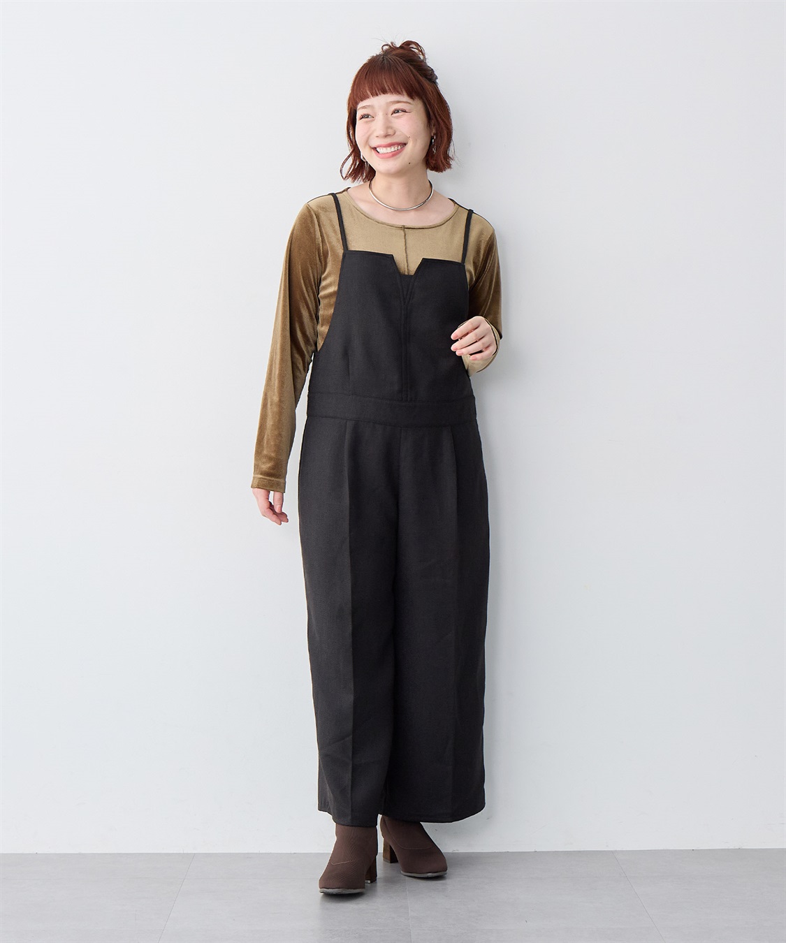 anyfee 【anyfee/大きいサイズ】ツイードキャミビスチェ風サロペット/オールインワン_sub_18
