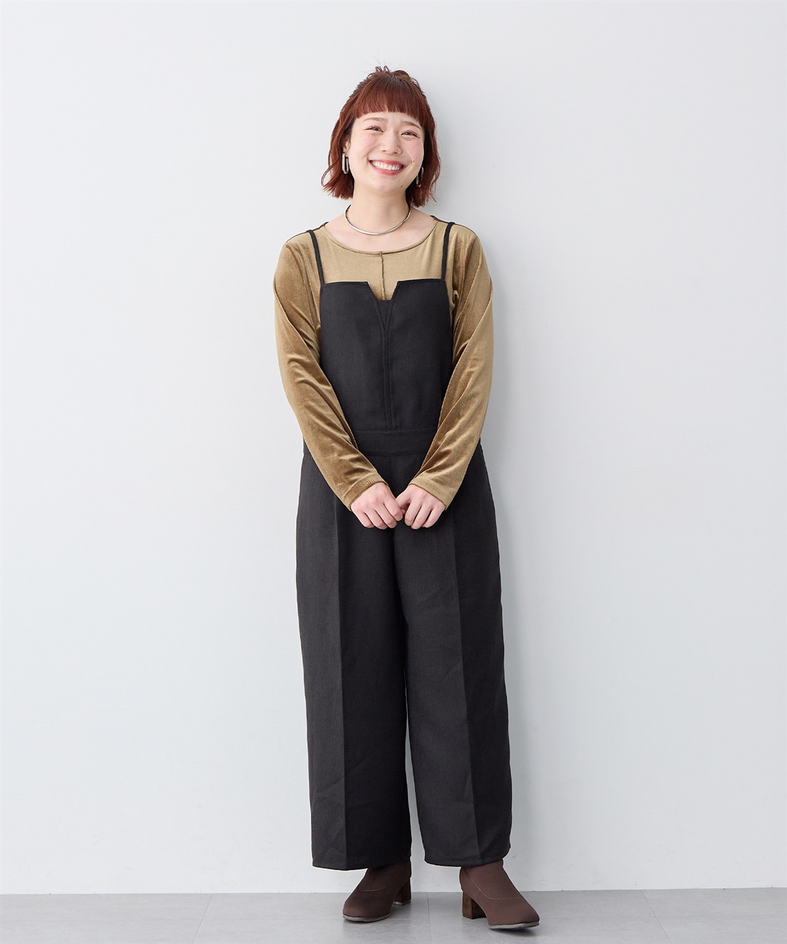 anyfee 【anyfee/大きいサイズ】ツイードキャミビスチェ風サロペット/オールインワン_sub_20