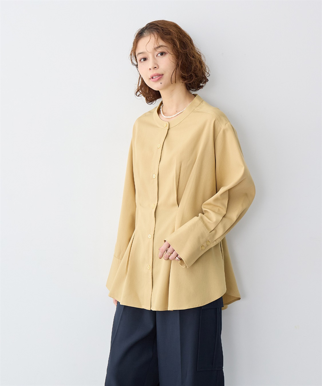 anyfee 【anyfee/大きいサイズ】ウエストタックデザインシャツ_sub_5