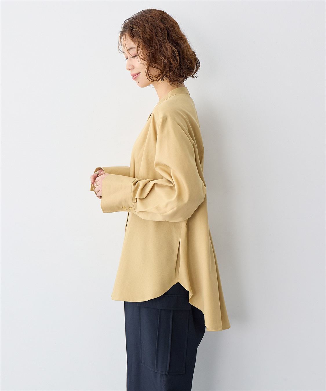 anyfee 【anyfee/大きいサイズ】ウエストタックデザインシャツ_sub_6