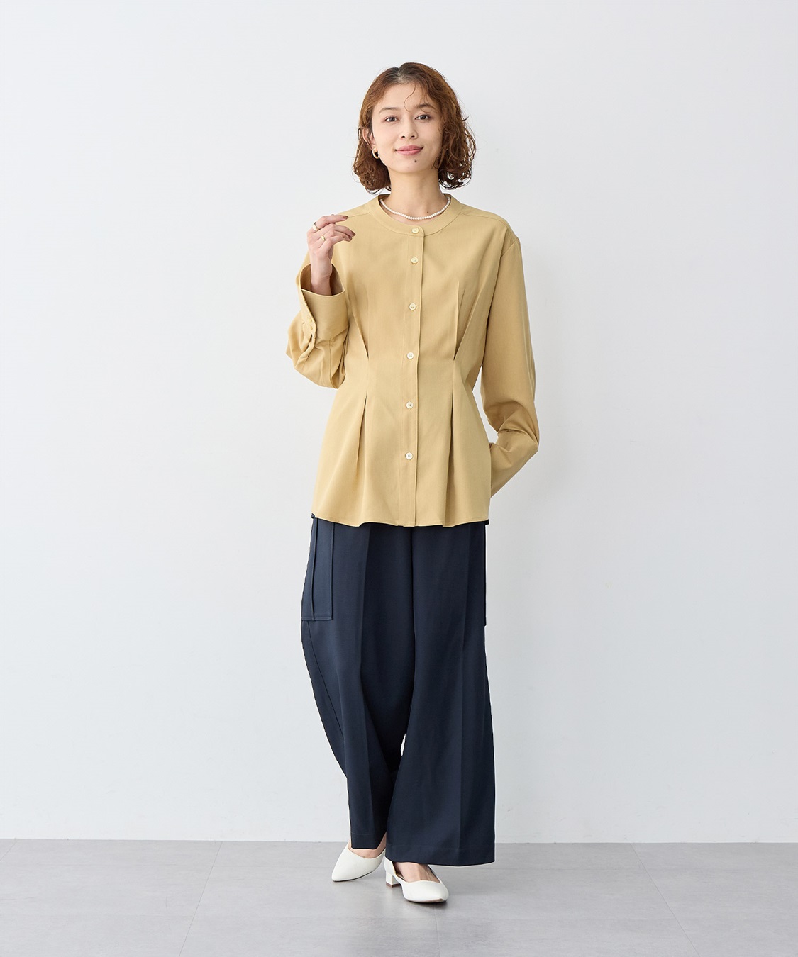 anyfee 【anyfee/大きいサイズ】ウエストタックデザインシャツ_sub_7