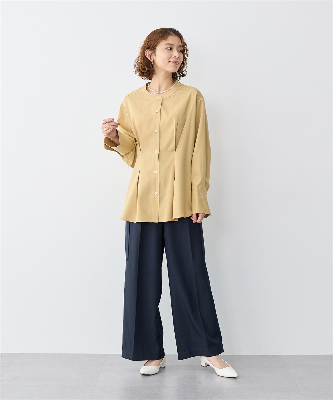 anyfee 【anyfee/大きいサイズ】ウエストタックデザインシャツ_sub_8