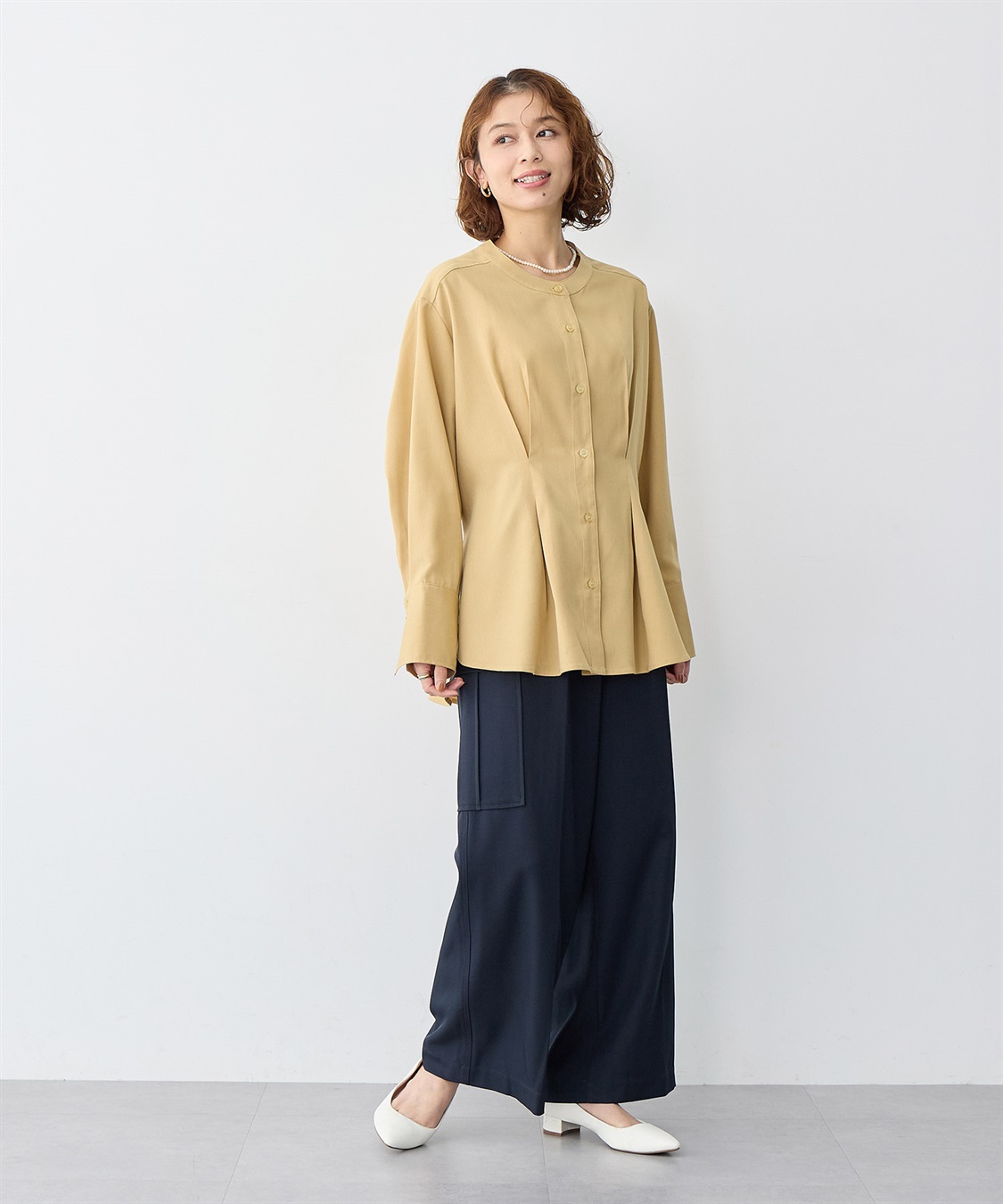 anyfee 【anyfee/大きいサイズ】ウエストタックデザインシャツ_sub_9