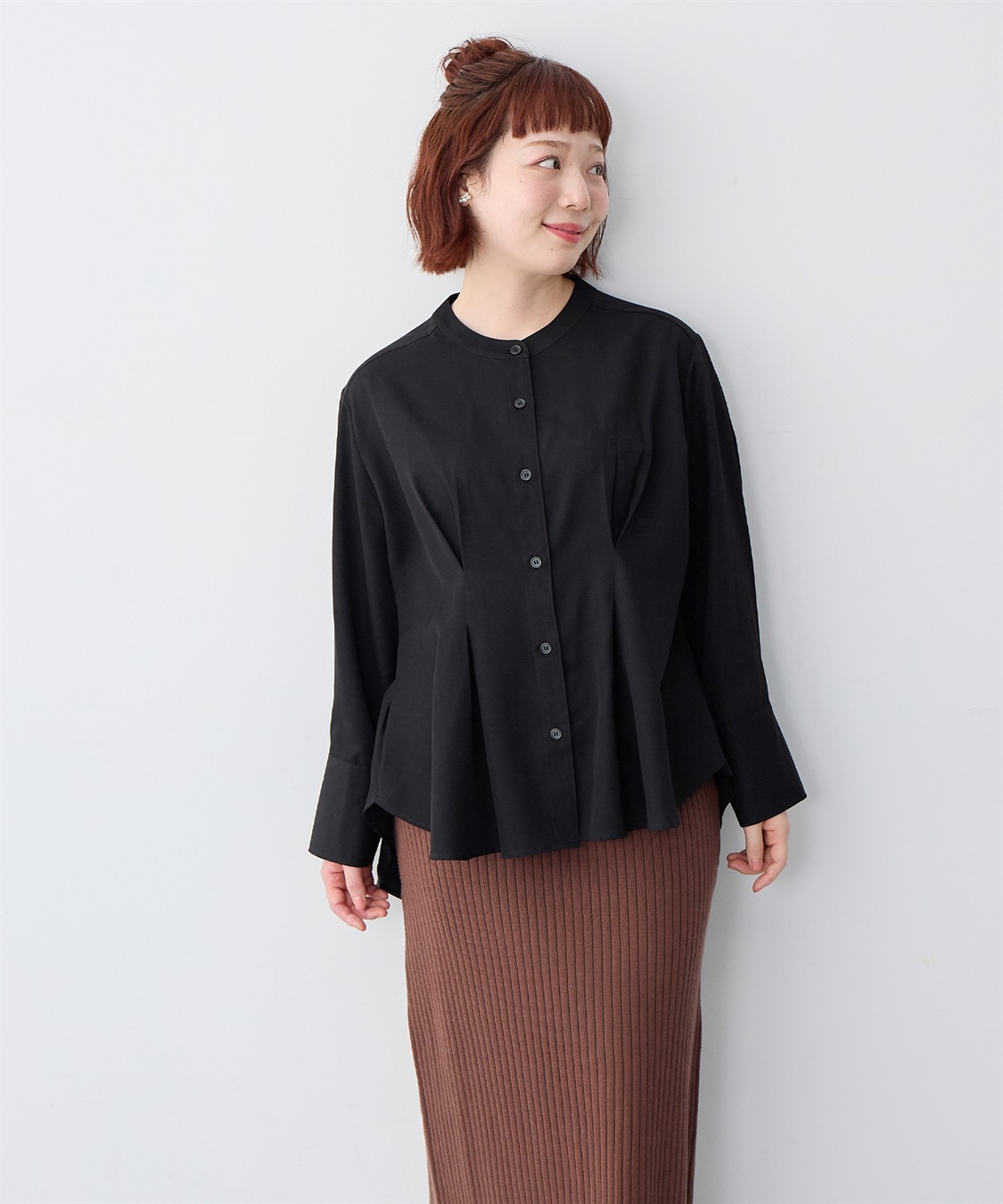 anyfee 【anyfee/大きいサイズ】ウエストタックデザインシャツ_sub_16