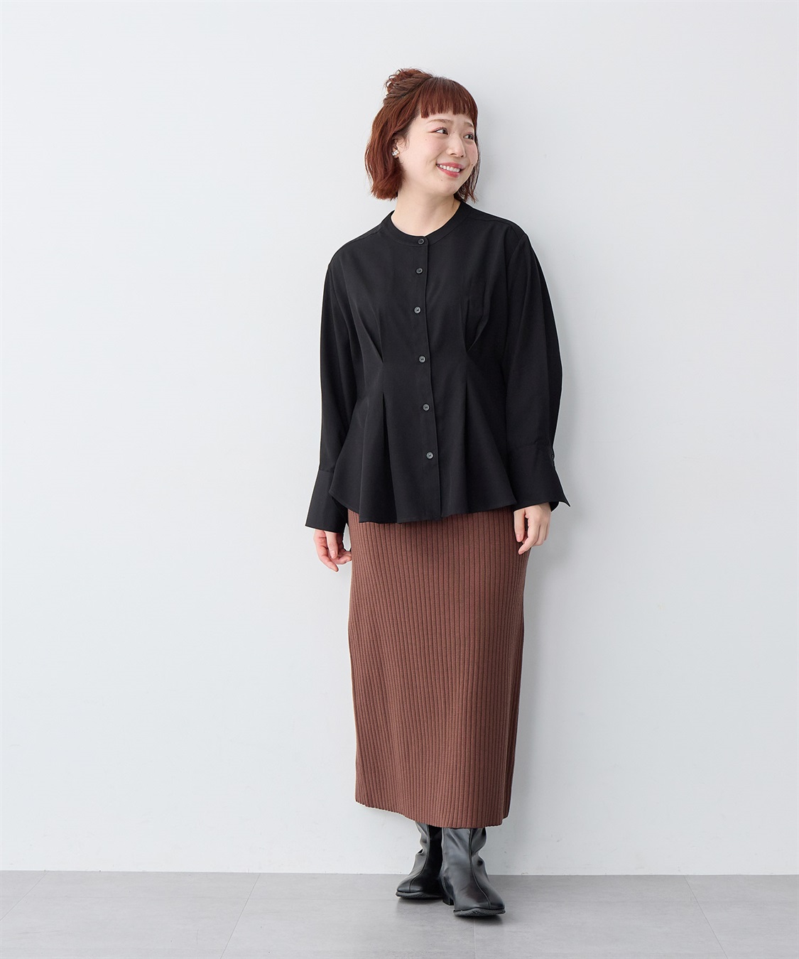 anyfee 【anyfee/大きいサイズ】ウエストタックデザインシャツ_sub_20