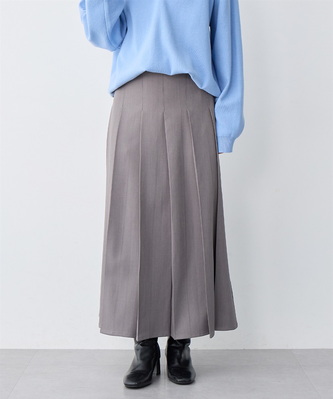 anyfee 【anyfee/大きいサイズ】ロングプリーツスカート_sub_1