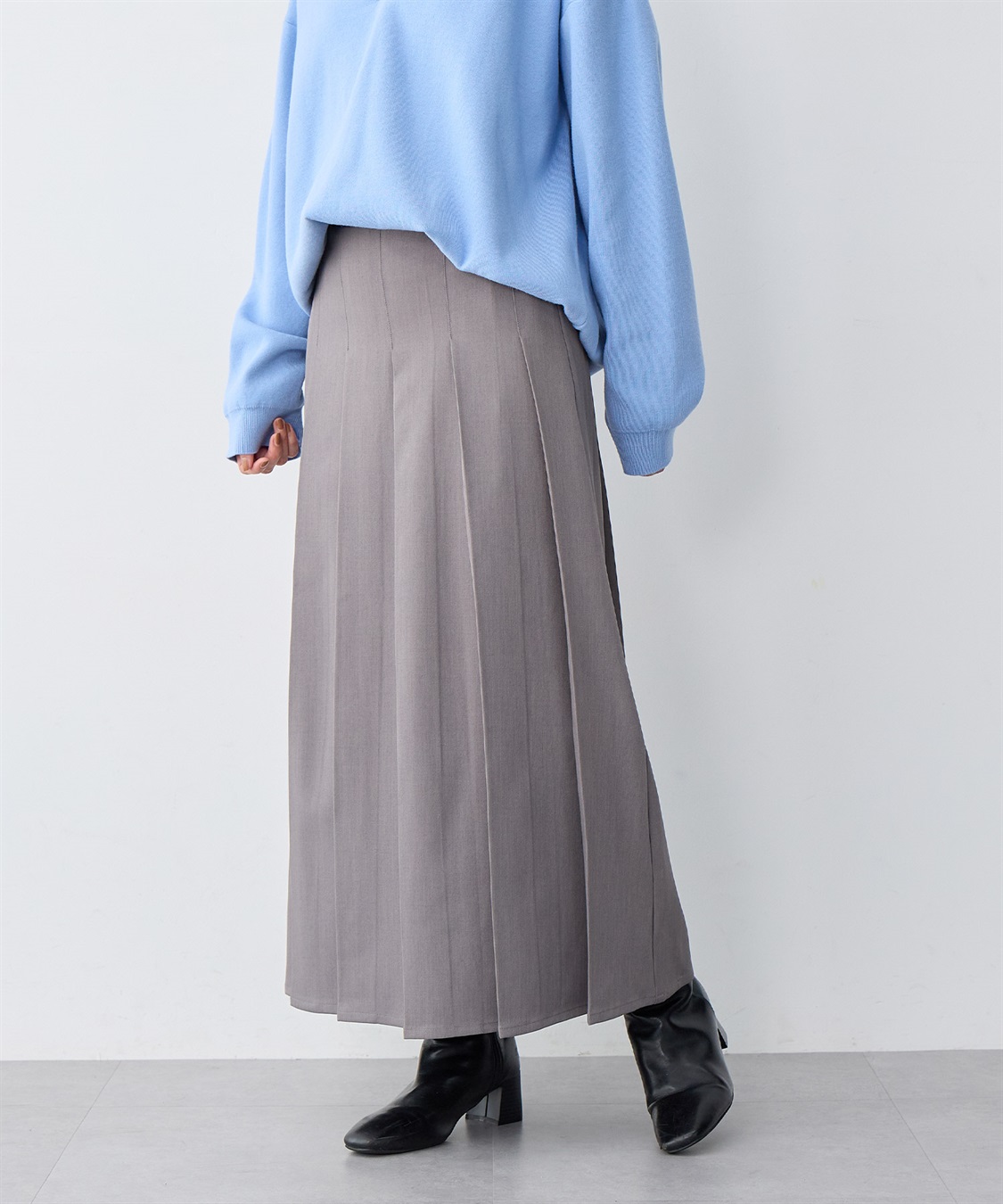 anyfee 【anyfee/大きいサイズ】ロングプリーツスカート_sub_3