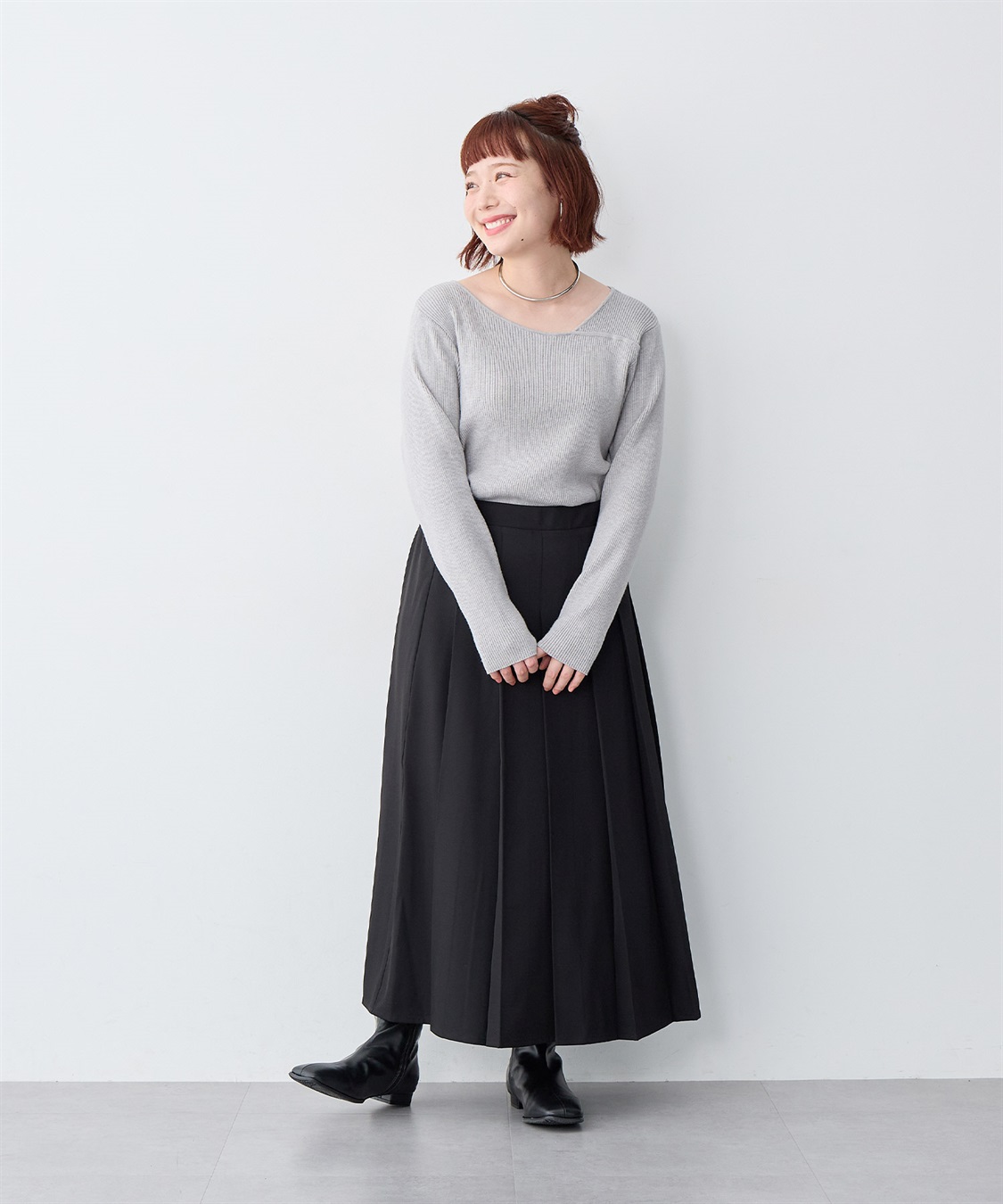 anyfee 【anyfee/大きいサイズ】ロングプリーツスカート_sub_20
