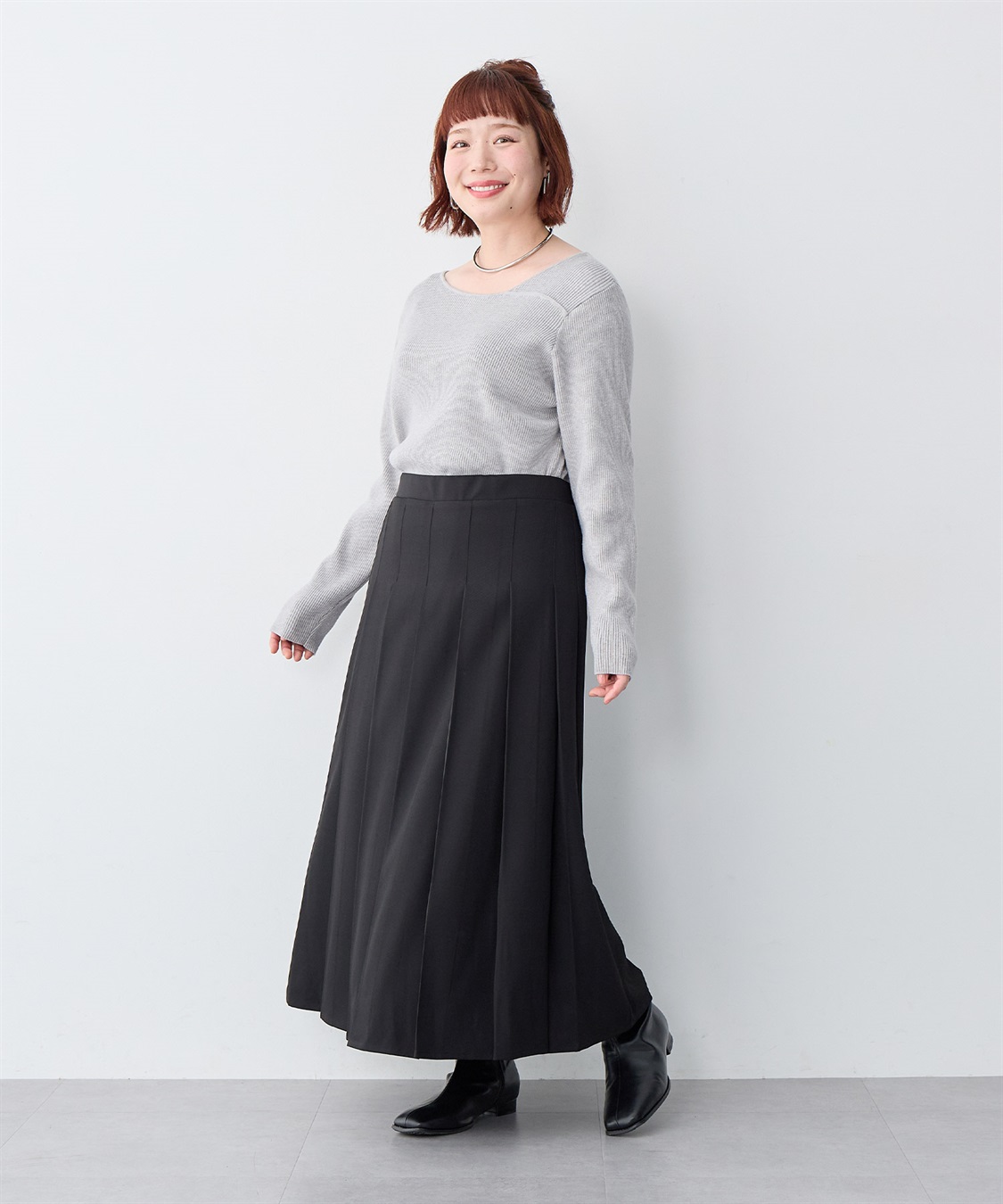 anyfee 【anyfee/大きいサイズ】ロングプリーツスカート_sub_21