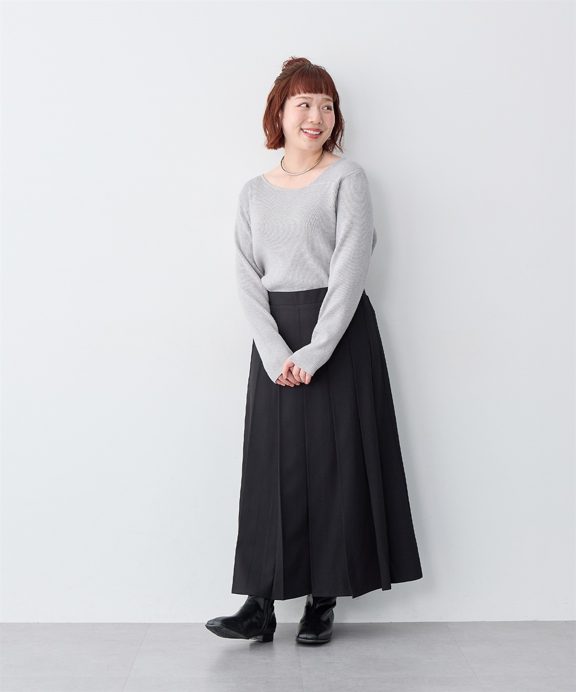 anyfee 【anyfee/大きいサイズ】ロングプリーツスカート_sub_23