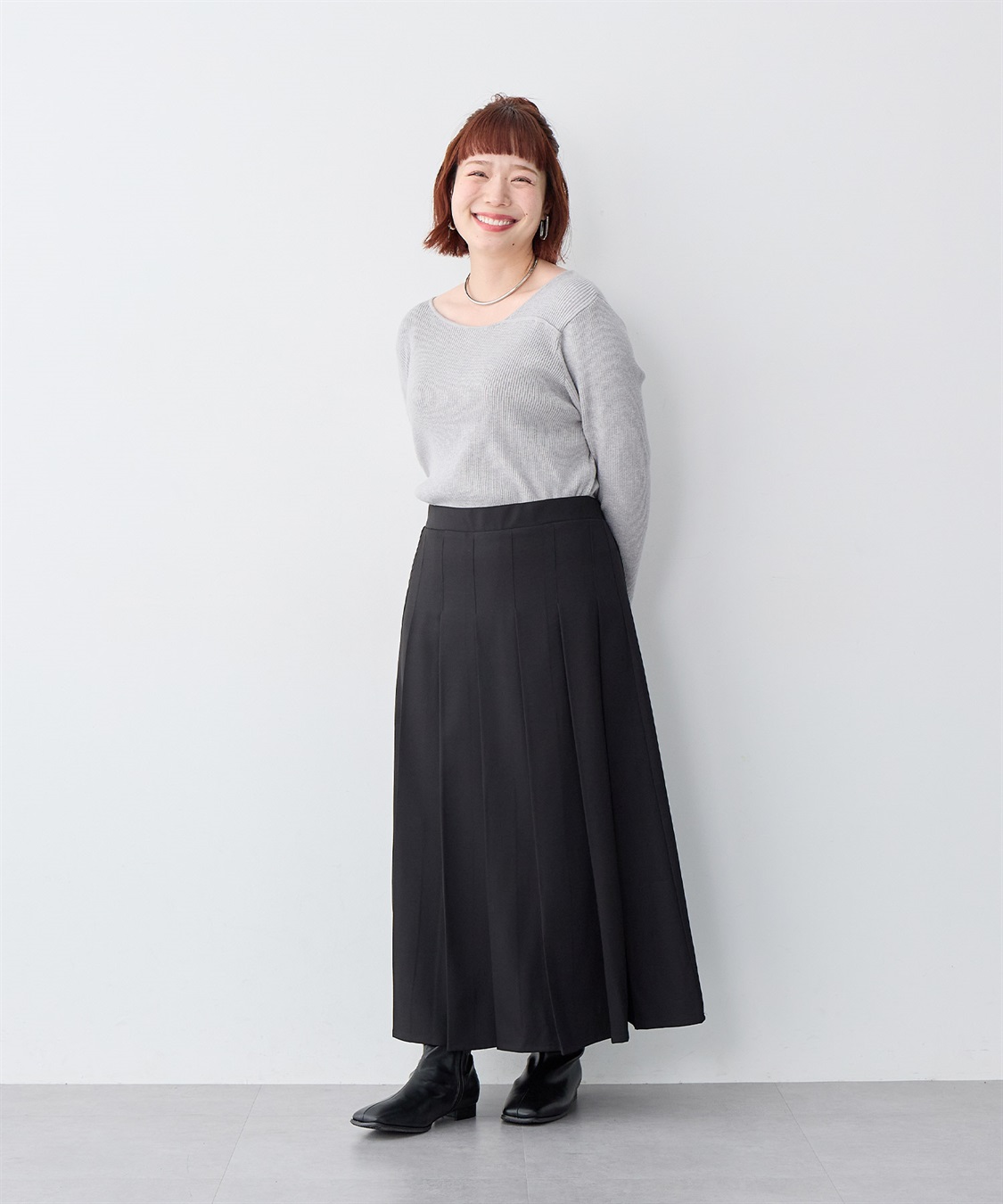anyfee 【anyfee/大きいサイズ】ロングプリーツスカート_sub_24