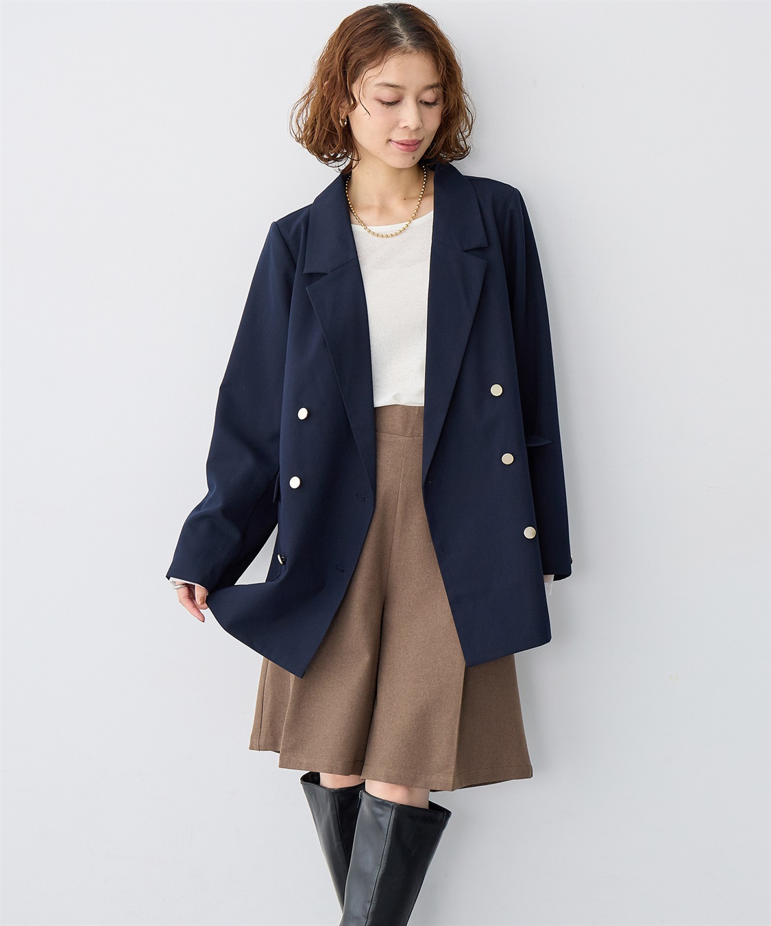 anyfee 【anyfee/大きいサイズ】金釦ダブルブレストテーラードジャケット/ブレザー_sub_1