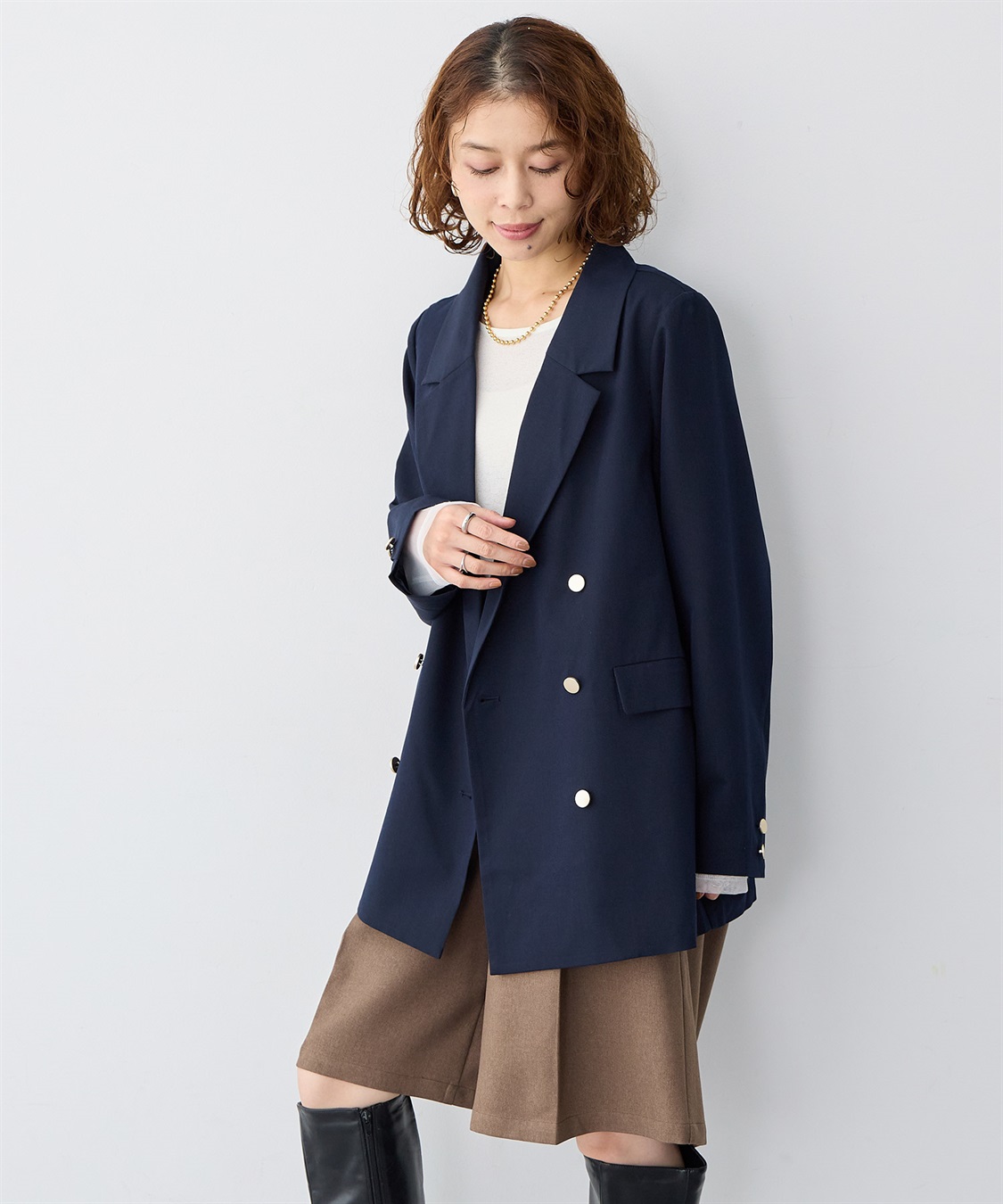 anyfee 【anyfee/大きいサイズ】金釦ダブルブレストテーラードジャケット/ブレザー_sub_11