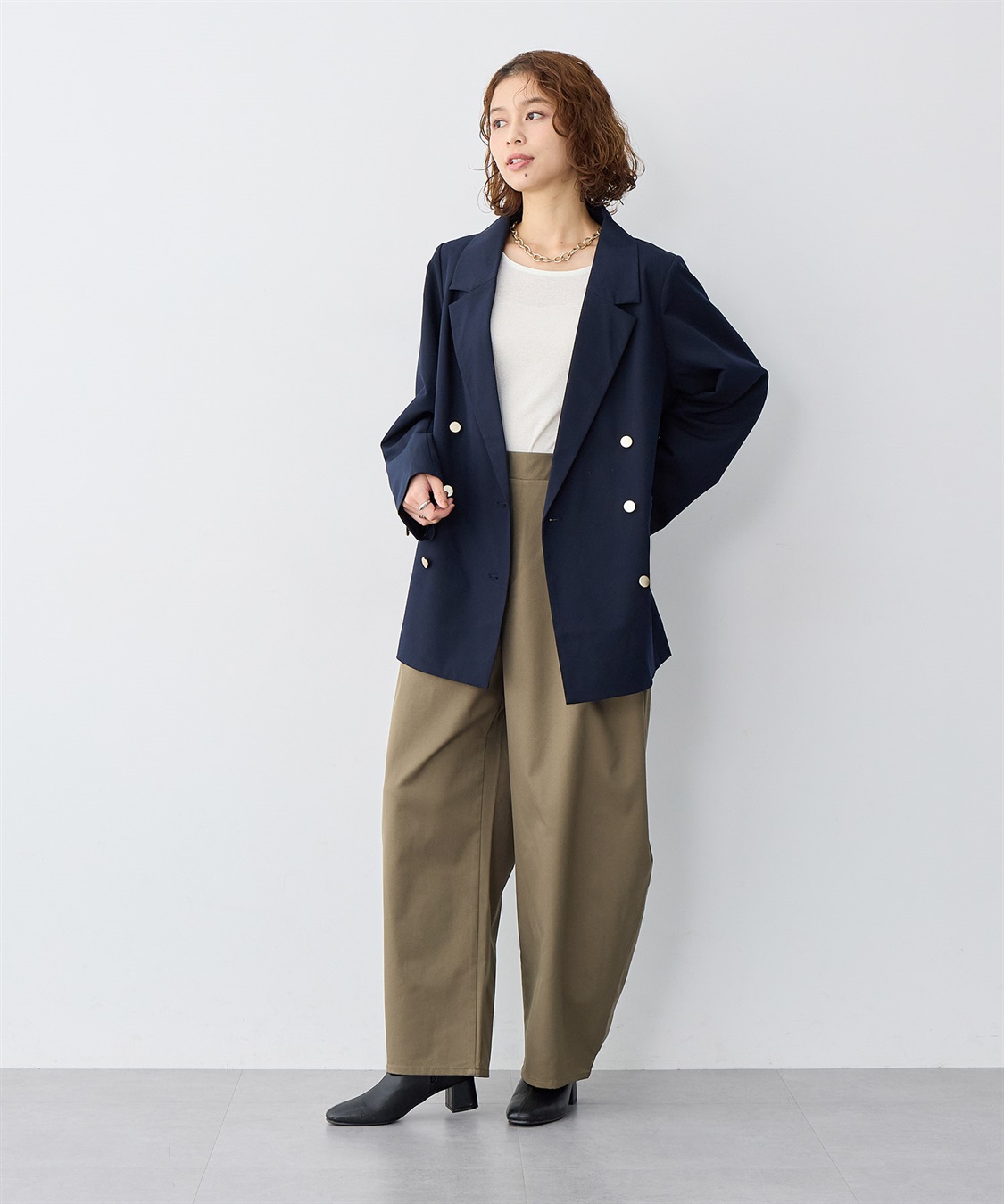 anyfee 【anyfee/大きいサイズ】金釦ダブルブレストテーラードジャケット/ブレザー_sub_19