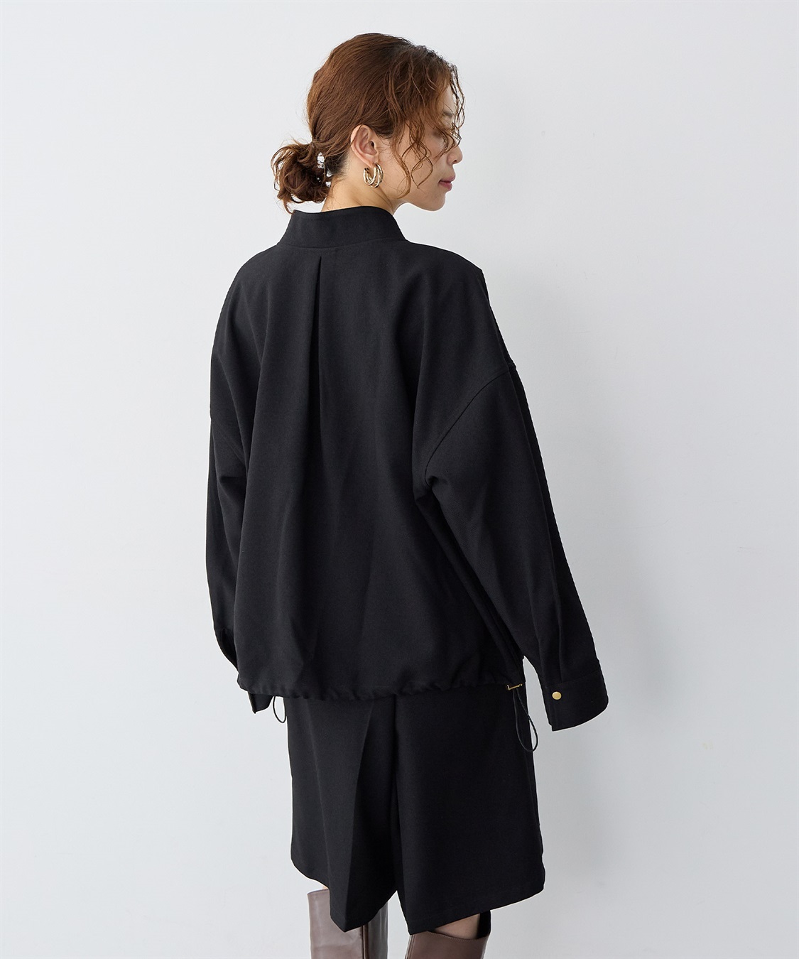 anyfee 【anyfee/大きいサイズ】ポケット付ウールライクツイルブルゾン《セットアップ対応/上下別売り》_sub_4