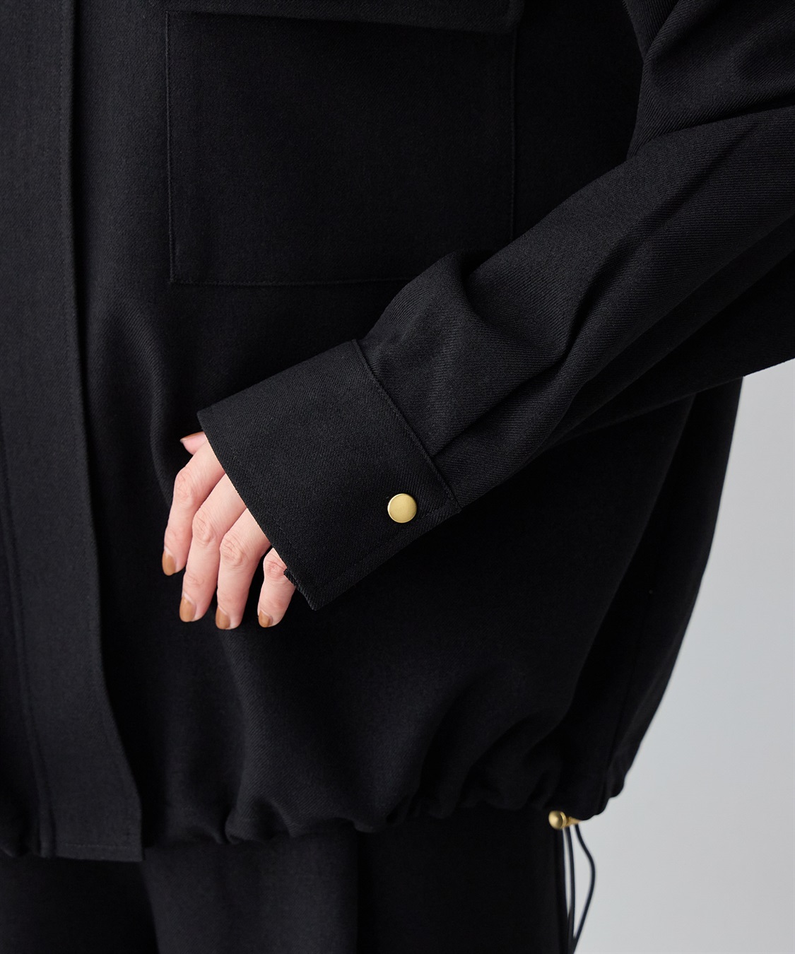 anyfee 【anyfee/大きいサイズ】ポケット付ウールライクツイルブルゾン《セットアップ対応/上下別売り》_sub_14