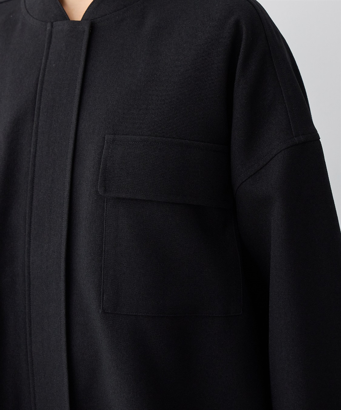anyfee 【anyfee/大きいサイズ】ポケット付ウールライクツイルブルゾン《セットアップ対応/上下別売り》_sub_15