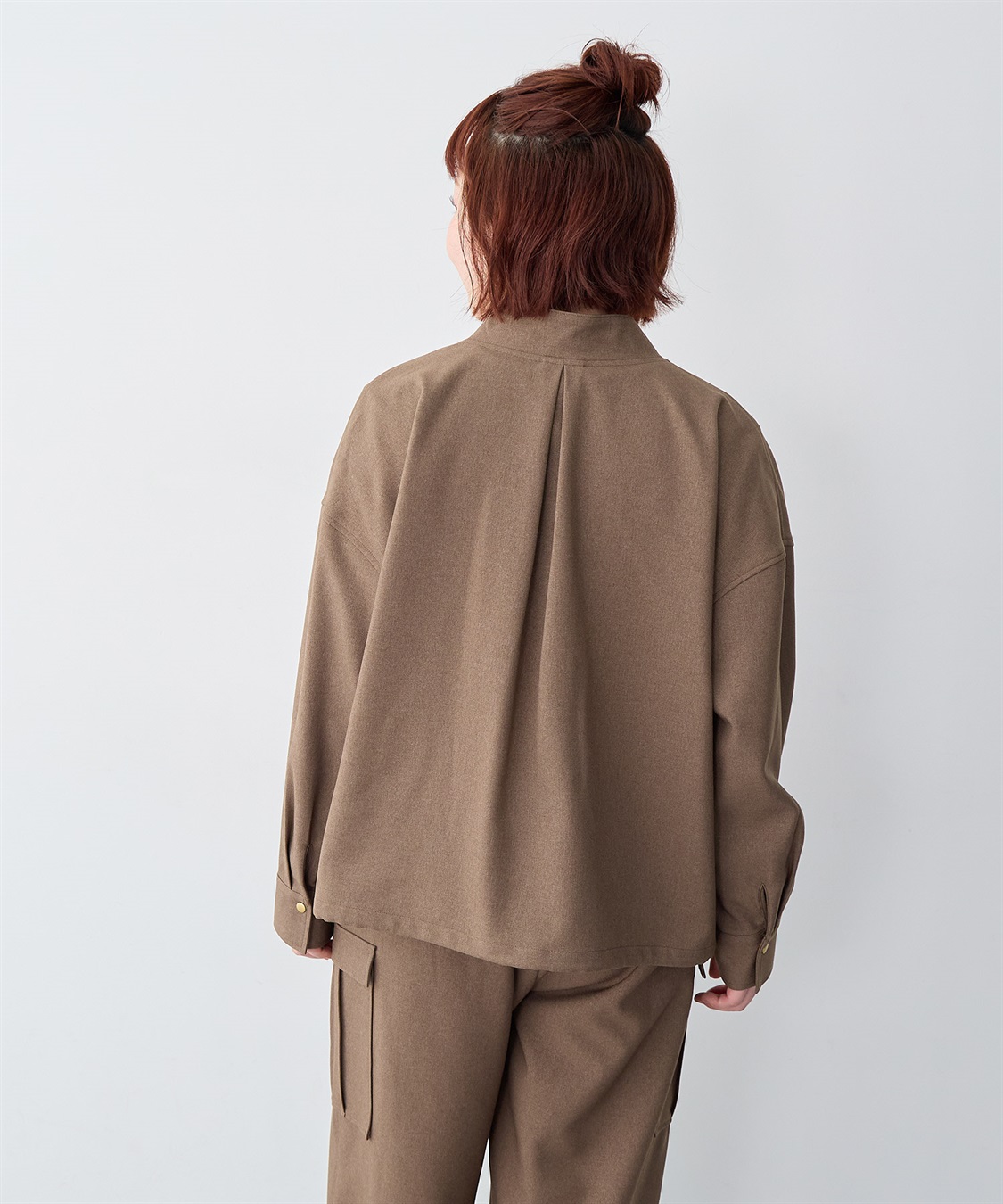 anyfee 【anyfee/大きいサイズ】ポケット付ウールライクツイルブルゾン《セットアップ対応/上下別売り》_sub_20