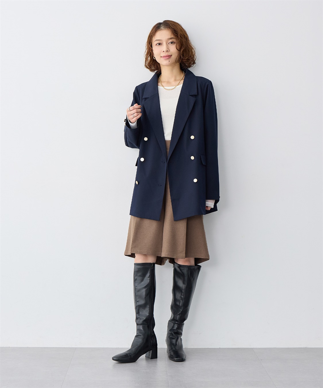 anyfee 【anyfee/大きいサイズ】ウールライクバミューダパンツ/ハーフパンツ《セットアップ対応/上下別売り》_sub_6