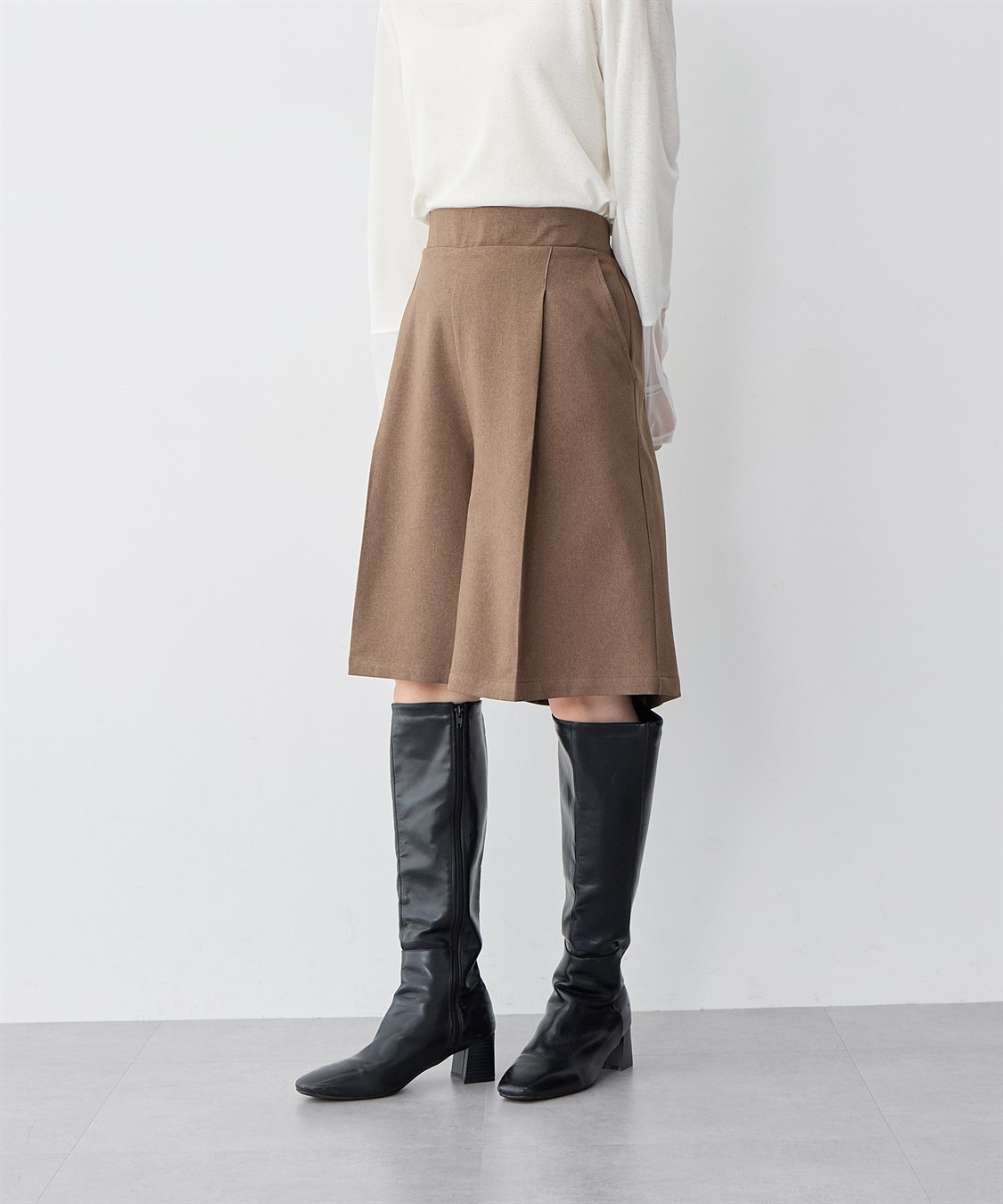 anyfee 【anyfee/大きいサイズ】ウールライクバミューダパンツ/ハーフパンツ《セットアップ対応/上下別売り》_sub_8