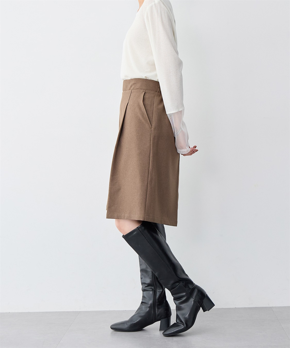 anyfee 【anyfee/大きいサイズ】ウールライクバミューダパンツ/ハーフパンツ《セットアップ対応/上下別売り》_sub_9