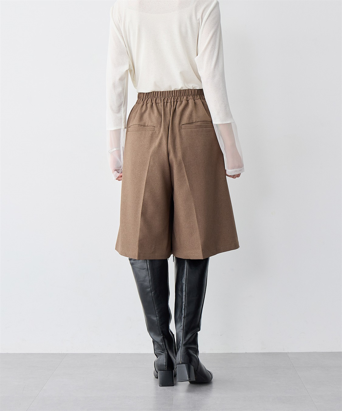 anyfee 【anyfee/大きいサイズ】ウールライクバミューダパンツ/ハーフパンツ《セットアップ対応/上下別売り》_sub_10